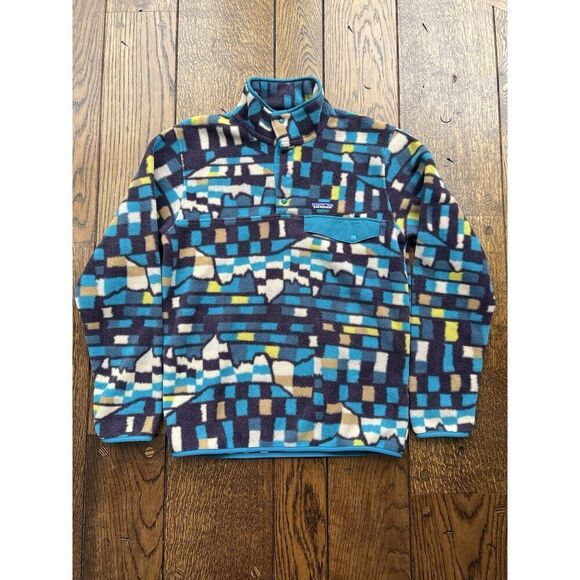 Patagonia Lightweight Synchilla Snap T Fleece Fitz Roy Belay Blue Small NWOT - Picture 1 of 4